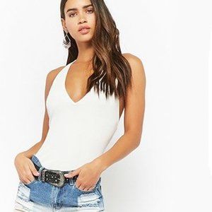 Plunging V-Cut Tank Thong Bodysuit